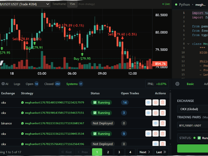 10XT Trading Terminal Interface - Professional crypto trading system with real-time charts and multi-exchange support